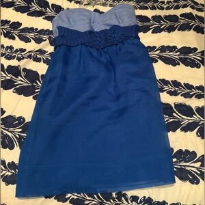 Phoebe Couture Blue Strapless Dress